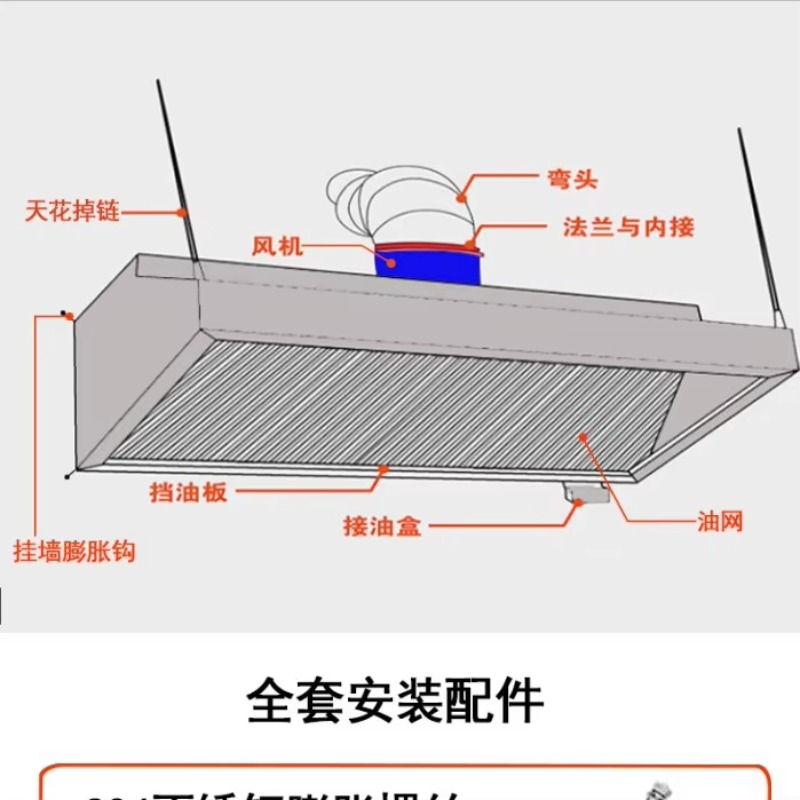 Commercial Kitchen Hood Installation - Coifa a Gás Comercial de Aço