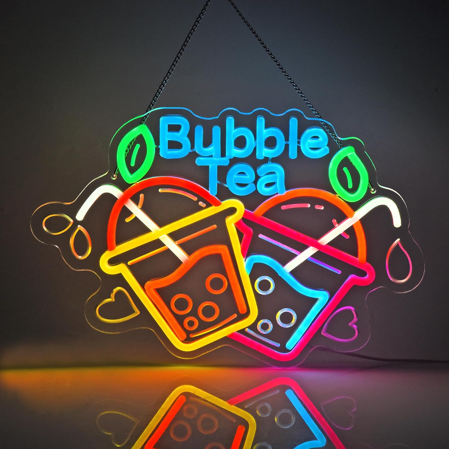 Commercial Kitchen Light - Letreiro Neon de Bubble Tea com