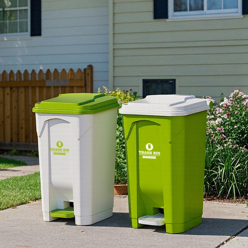 Commercial Kitchen Garbage Can - Lixeira Grande para Exterior com Pedal,