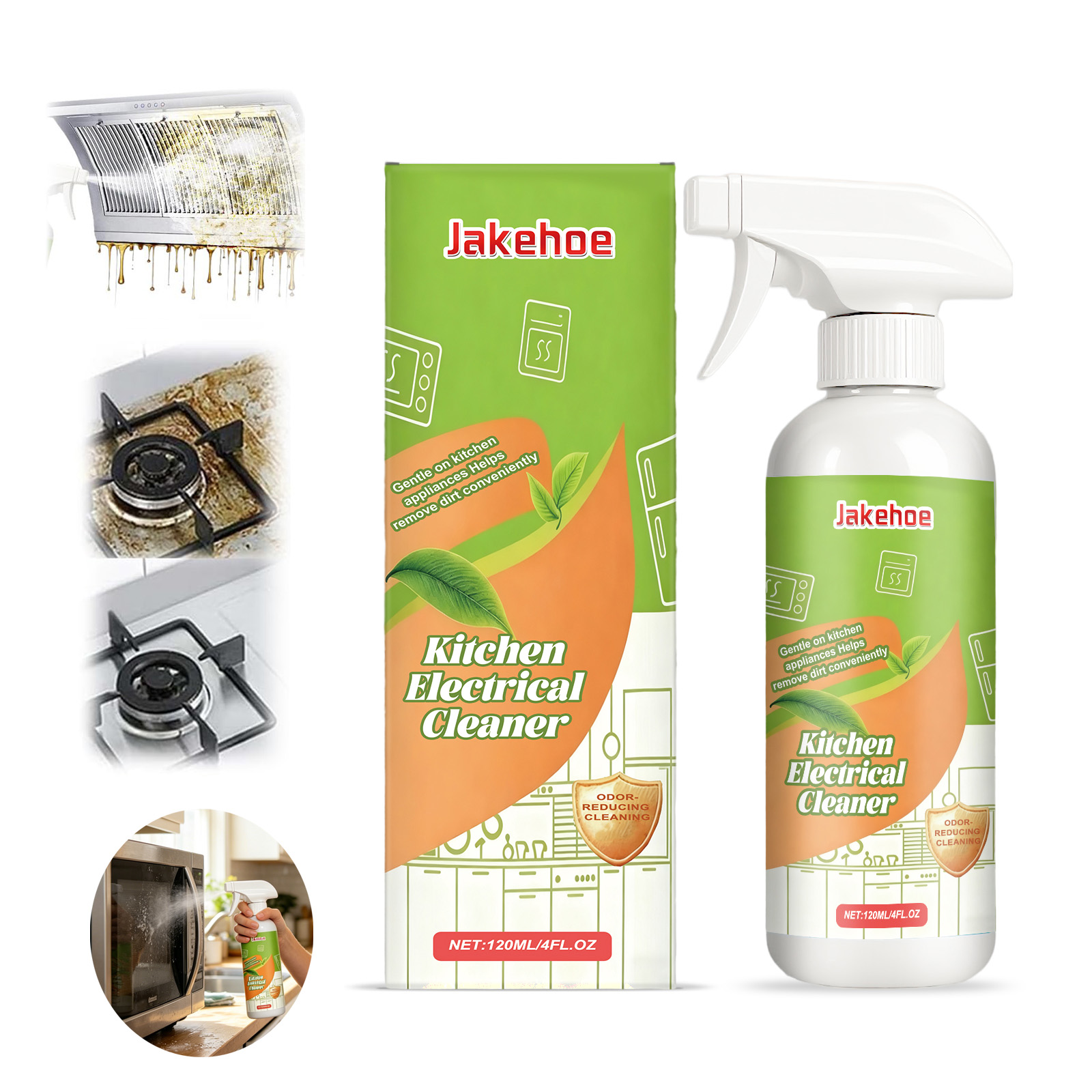Commercial Kitchen Grease Cleaner - Desengordurante Elétrico Multiuso para Cozinha: Removedor