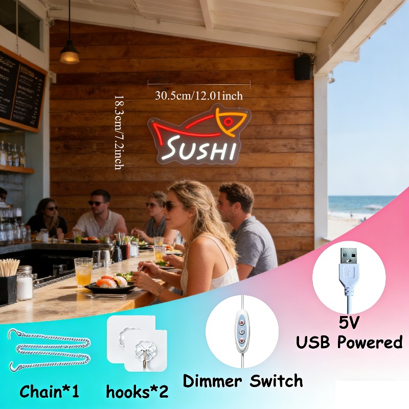 Luz de Neon LED em Forma de Pe - Commercial Kitchen Japanese avaliação e preço