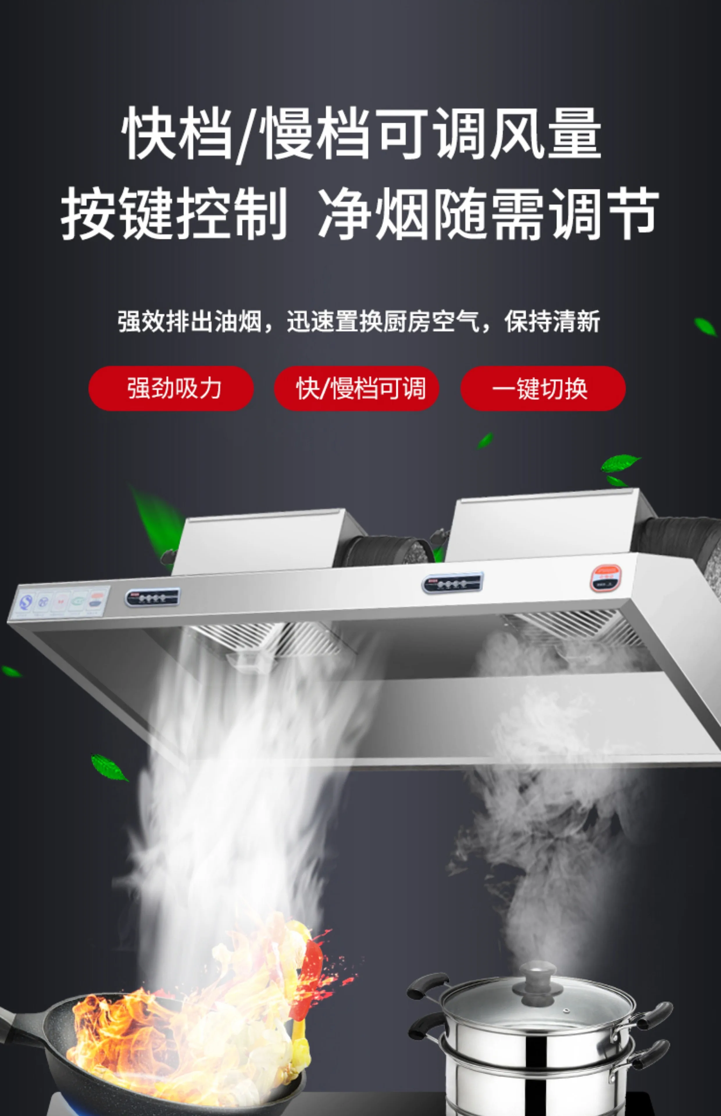 Exaustor comercial de aço inox - Commercial Kitchen Vent Hood avaliação e preço