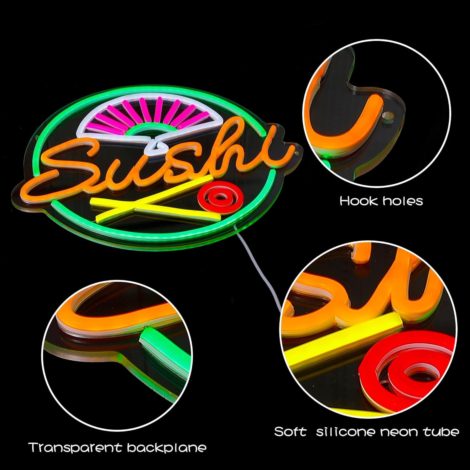 Sinal de néon de sushi para de - Commercial Kitchen Japanese avaliação e preço