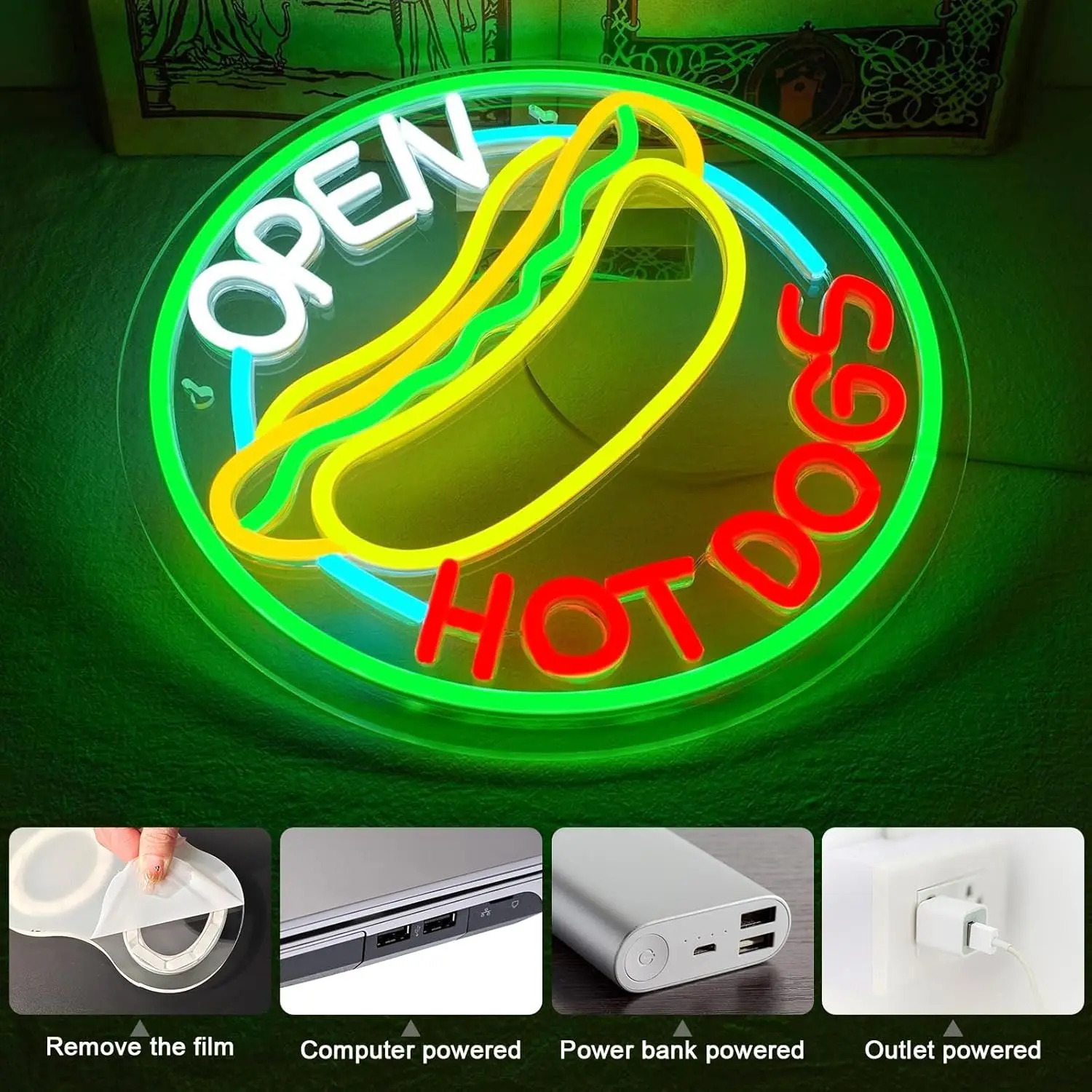 Letreiro de néon LED Hot Dog O - Commercial Kitchen Windows avaliação e preço